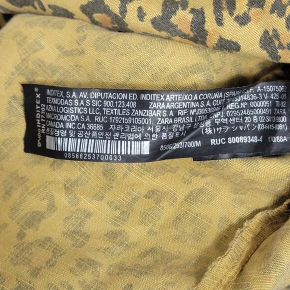 Zara Woman Leopard Print Blouse Medium Lyocell Hi Lo 690 - Picture 9 of 12